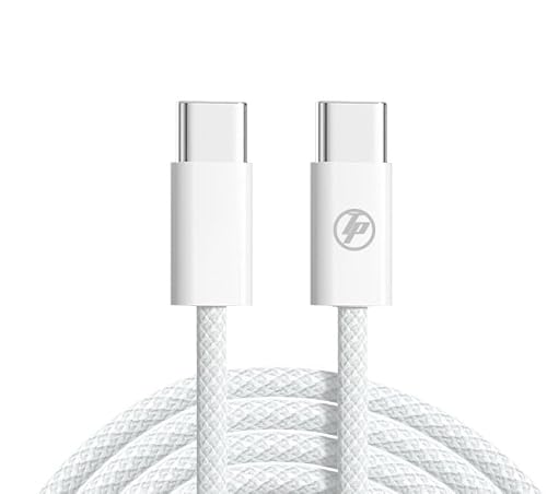 Image of TECHNOPLAY 60W Fast USB C PD Charging cable C TO C Cable compatible with samsungs galaxy S24 S23 S22 plus S20 S10 S9 S9 Note 9 Note 8 SONY XPERIA XZ1 -XZ2 -XZ2, Switch, LG Huwaei (White)
