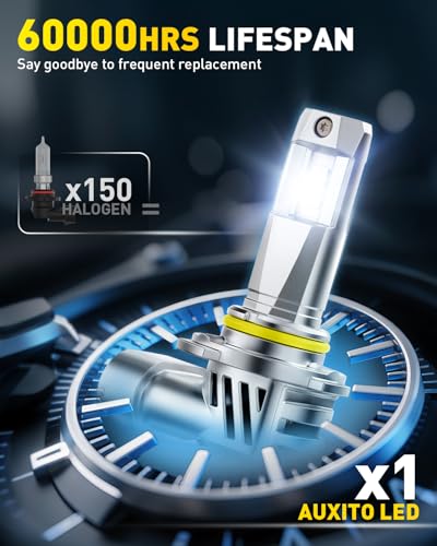 Image of AUXITO 9005 H11 LED Bulbs Combo, 15X Brighter, 5-Min Install, IP68, 4 Pack