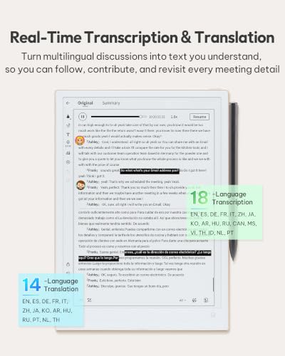Image of iFLYTEK AINOTE 2, 10.65 inch E Ink Tablet with Gray Folio Case