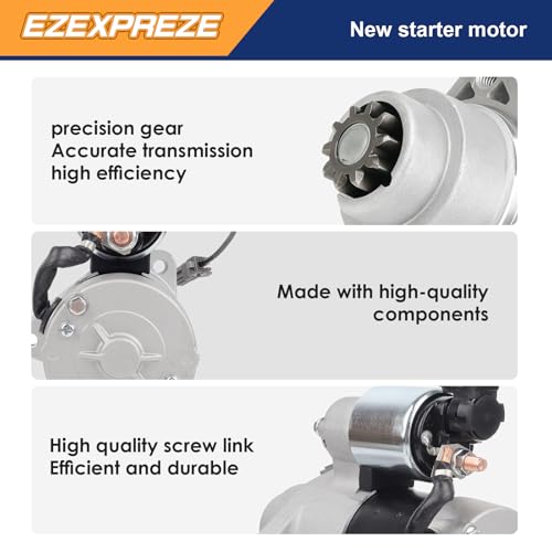 Image of Ezexpreze 17904N New Starter Compatible with Infiniti G35 2003-2007, M35 2006-2008, FX35 2003-2008 & Nissan 350Z 2003-2007, 3.5L, 12V 1.4KW 10-Teeth Clockwise, Replace# 23300AM600, 23300AM60A