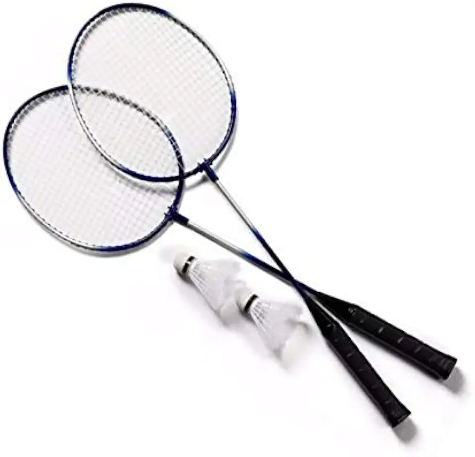 KIT 2 RAQUETES BADMINTON PETECAS E BOLSA