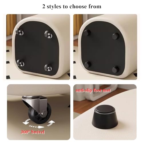 Meuble d'appoint chic pouf en cuir et rangement relevable multifonction