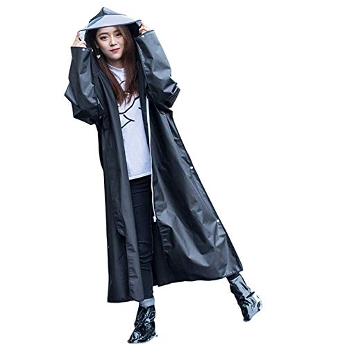 VERBAY Multifunctional EVA Raincoat, Transformable Rain Poncho Unisex Rain Cape Black