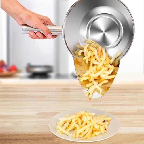 Amagogo French Fry Bagger Commercial Popcorn Scoop Multifunctional Easy to Clean Stainless Steel Left Handle for Wedding Snacks Candy, 21cm Left Handed