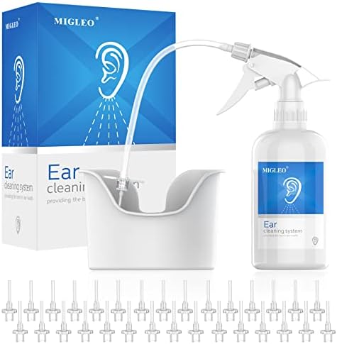 Ear Wax Removal Kit, BVN 500ml Ear Wax Removal Tool, Ear Cleaner for Removing Ear Wax for Adults & Kids, Including Ear Washer Bottle, Ear Basin, 30 Piece Soft Disposable Tips
