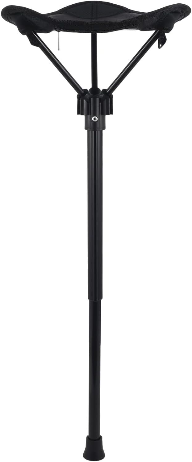 Portable Tall Folding Stool, Lightweight Collapsible Telescoping Chair with Carry Pouch for Camping, Hiking, Outdoor Events and Travel