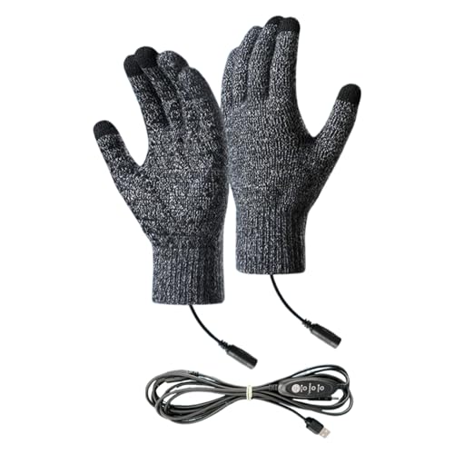 Guantes calefactados por USB - Fibra acrílica de 8,27 pulgadas | 135 G Recargable Ropa de Invierno - Guantes calientes antideslizantes con 3 calor para pantalla táctil para esquiar, ciclismo