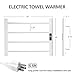 Heated Towel Warmer Rack, IPX4 Waterproof Towel Rack Warmer, 4 Bars Towel Warmers for Bathroom Rack, Heated Towel Rack Wall Mounted with Timer 1-8 H & Temperature Control 100-140°F, White