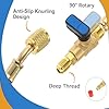 UPALDHOU AC Short Hoses with Ball Valve, R134A R410A R22 R12 Charging Hoses Refrigeration Charging Hose Set with Ball Valve Color Coded for HVAC AC Maintenance #2