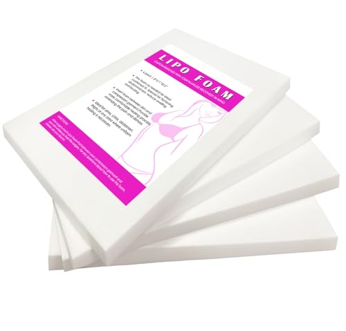 Gepoetry 4 Pack Lipo Foam Pads Post Surgery 8X11 Ab Board Foam Liposuction Recovery Compression Foam Boards for Tummy Arms Thighs Multi-Purpose Lipo Foam Sheets