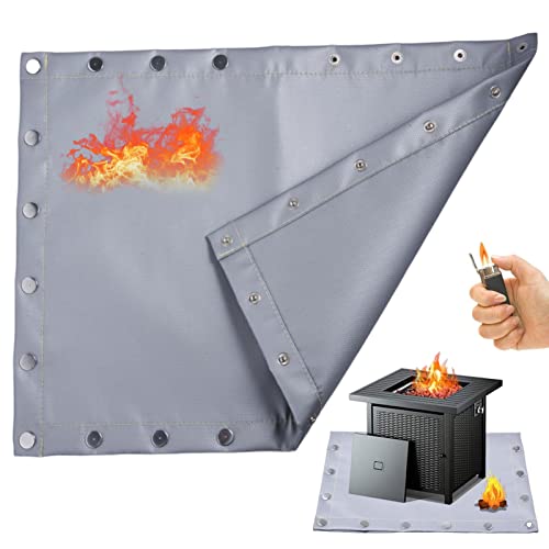 Abonda 2 Pcs Grill Mat Tapis résistant au feu,Protecteur de Sol pour Tapis Chauffant pour Barbecue - Coussin de Camping d'isolation Thermique, Couverture en Fibre de Verre d'isolation Thermique de