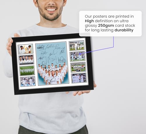 Poster cricket Angleterre autographe cadeau fan A3 - 4