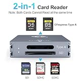 CFexpress Type A and SD Dual-Slot Memory Card Reader, 10Gbps USB 3.2 Gen 2 Type A CFexpress Adapter Memory Card Reader with USB C to USB C/USB A Cable,Compatible with Windows/Mac/Android UK - Image 2
