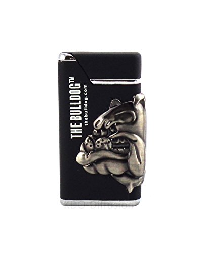 The Bulldog Amsterdam Briquet Tempête Gaz Réglable Rechargeable Gas Lighter (Noir)