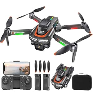 Drohne mit Kamera 4K, Lokalisierung des Lichtstroms in der Schwebe, 360°-Hindernisvermeidungskopf, Bürstenloser Motor, Ferngesteuerte Drohne mit 2 Akkus – Schwarz
