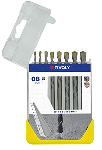 Tivoly 10900270034 B23 Set of 8 Concrete Drill BIT, Non Concerné