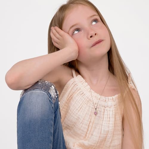 925 Sterling Silver Pink & Clear Cubic Zirconia Heart Pendant Necklace for Little Girls - Princess Heart Jewel Pendant Necklaces for Children & Preteens - Stylish & Elegant CZ Jewelry for Girls2