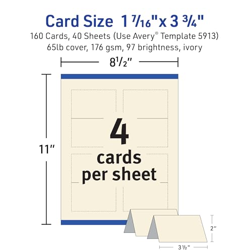 Cartes de tente imprimables anti-bourrage Avery pour imprimer vos marque-places