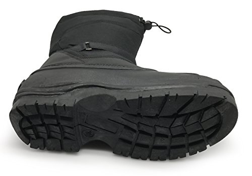 HRB Men's Winter Heavy Duty Draw String Water Resistant Snow Boots Removable Thermos Lining Rubber Sole Work Shoes (11 D(M) US, Black)