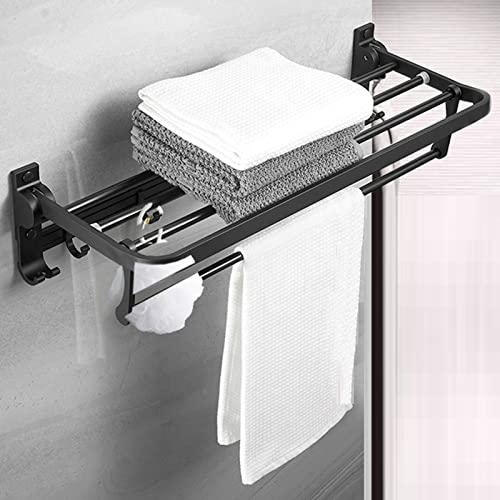 Porte-serviettes mural sans perçage noir mat pour éviter de trouer le carrelage - 3