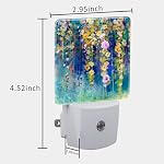 Abstract Ivy Flowers Watercolor Painting Night Light Plug into Wall with Dusk to Dawn Sensor Cute Nightlight for Kid Girls Boys Women Room Decor, Hallway, Kitchen, Bathroom, Nursery, Stairs - Image 5