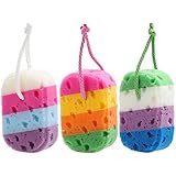 BTYMS 3 Pieces Exfoliating Bath Sponge Body Sponges Shower...