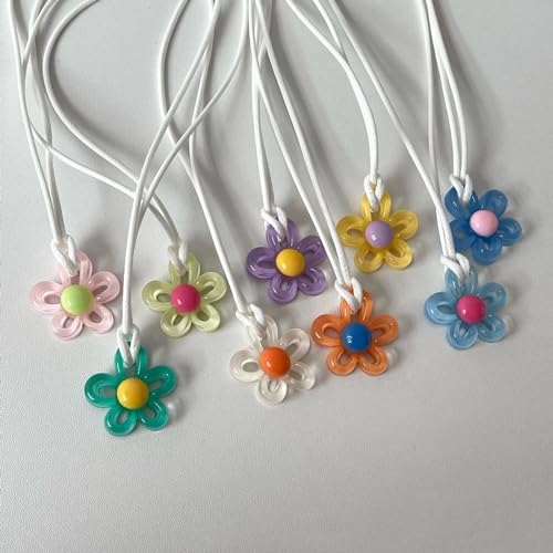 Collier ras du cou fleur en argent 925 avec son pendentif coloré fait à la main - 4