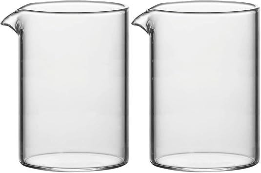 Sizikato 2pcs Transparent Glass Creamer, 9oz Coffee Milk Creamer Pitcher.