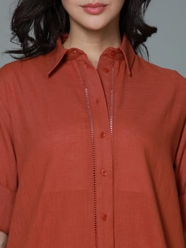 Image of High Star Classic Oversized Spread Collar Long Sleeves Casual Shirt