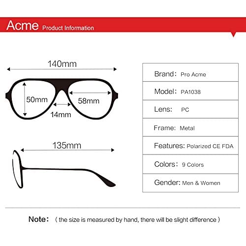 Image of Pro Acme Aviator Sunglasses for Men Women Classic Polarized UV400 Protection