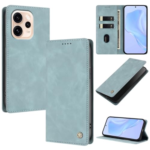 Housse Oppo A58 4G simili cuir haut de gamme bleu