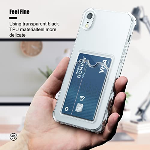 Image of AKABEILA Case for iPhone X /XS Clear Cute Phone Case Soft TPU Wallet Case Slim Bag Cover Shockproof with Card Slot Holder