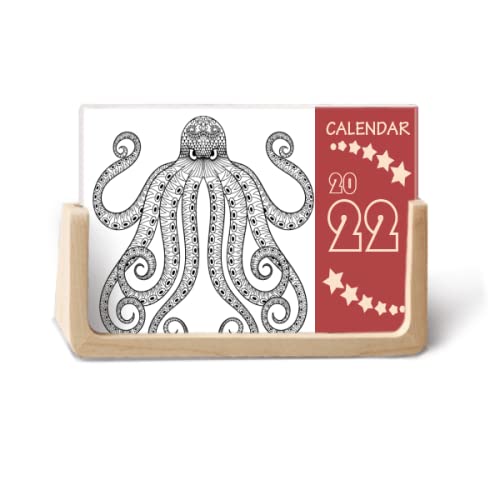 Calendrier de bureau 2022 Paint Octopus Eight noir à poser
