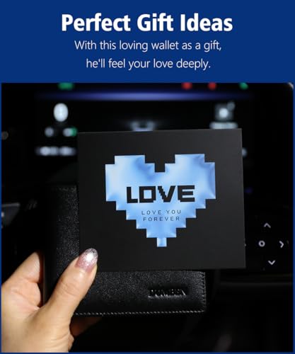 Full of Love Men's Wallet, Unique Birthday Gifts for Men, Genuine Leather Wallet for Men, Meaningful Mens Gifts Ideas for Husband Dad Son...for Father's Day Valentine's Day Christmas4