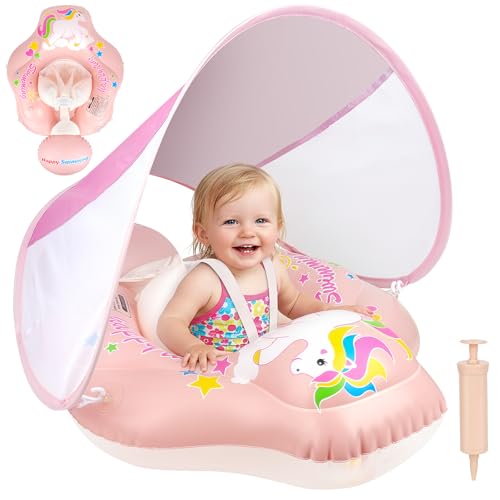 Bouee bebe avec pare soleil Mineup pour s'amuser au frais à la piscine