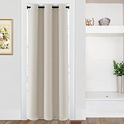 Turquoize Doorway Curtain Blackout Door Curtains for Doorways 80 Inch Grommet Thermal Insulated Closet Curtains Privacy Doorway Drapes for Closet Bathroom Front Door, 1 Panel, W42 x L80, Cream Cover