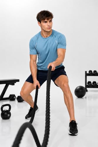 Image of Kvetoo Mens Dry Fit Gym T Shirt Quick Dry Sweat Proof Breathable Workout Tee Muscle Fit Athletic Sports T Shirt for Gym Running Training