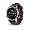 Garmin D2™ Mach 1, Touchscreen Aviator Smartwatch with GPS Moving Map, Aviation Weather, Health and Wellness Features and More, Oxford Brown Leather Band