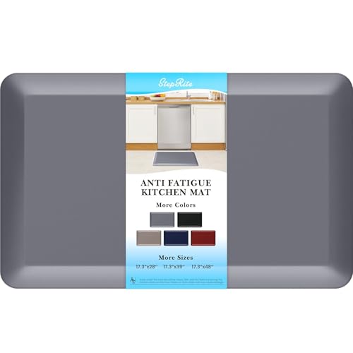 Image of StepRite 4 /5 Inch Thick Kitchen Mat Anti Fatigue Mat Kitchen Rugs Kitchen Decor Non-Slip, Stain & Water Resistant, Kitchen Mats Desk Mat for Kitchen, Office, Workshop, Grey, 17'' x 28''