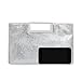 CHARMING TAILOR Fashion PU Leather Handbag Stylish Women Convertible Clutch Purse (Silver)