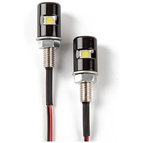 CZC AUTO 2PCS License Plate Light, License Tag Screw Bolt Lamp, 12V White LED Bulb, Waterproof/Rainproof, Black Aluminium Light Holder, Legal for Car Motorcycle Truck RV ATV Bike Cover