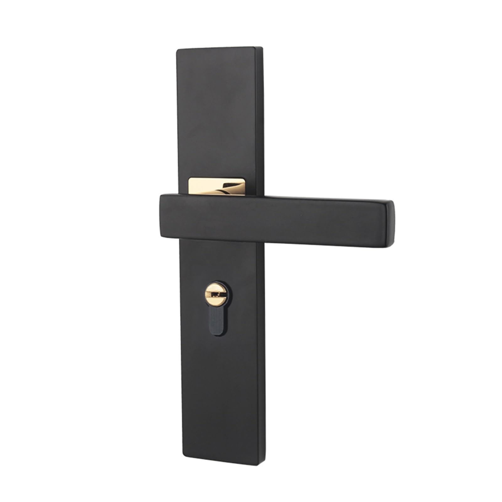 Serrure de porte interieure noire ambre silencieuse chambre bois type H