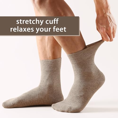 Image of FGZ Mens Crew Socks Breathable Cotton Soft Casual Thin Socks for Work,Sport & Everyday Wear,5 Pairs