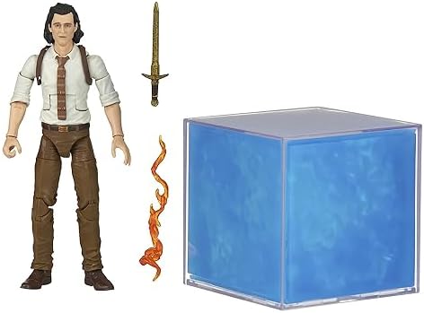 Avengers Marvel Legends Series Tesseract Electronic Role Play Accessory with Light FX, Marvel Studios’ Roleplay Item and 6” Collectible Loki-Figure