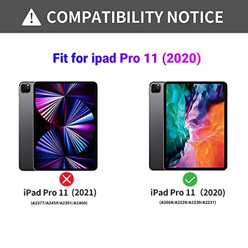 Image of LIRAMARK Ultra Hybrid Pro Back Cover Case Compatible with Apple iPad Pro 11 inch 2020 2nd Gen - Black