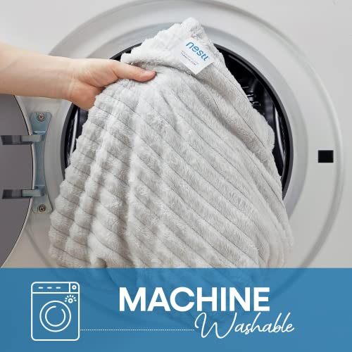 Nestl Soft King Size Blanket – Cozy Bed Blankets King Size, King Blanket, Lightweight King Size Blankets For Bed, Cut Plush Fleece Blanket King Size, Light Grey King Size Fuzzy Blanket 108 X 90 Inches #TOP4