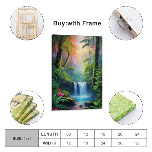 Poster de cascade - Impression sur toile moderne - Déco chambre à coucher 50x75