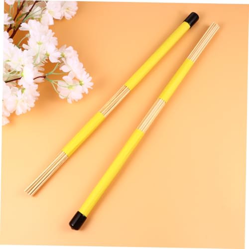 GALPADA 1 Par Baquetas de Cepillo de Madera para Jazz y Música Folk Amarillo Agarre Cómodo Diseño de Varilla para Tocar Más Suave y de Bajo Volumen miniatura 7