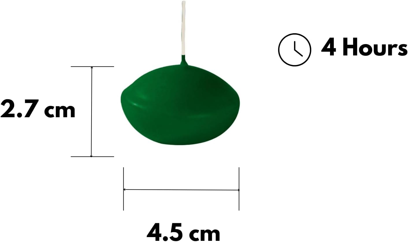 Floating Candles Diameter 4.5 cm Height 2.8 cm – Pack of 20 – Dark Green Cereria Di Giorgio