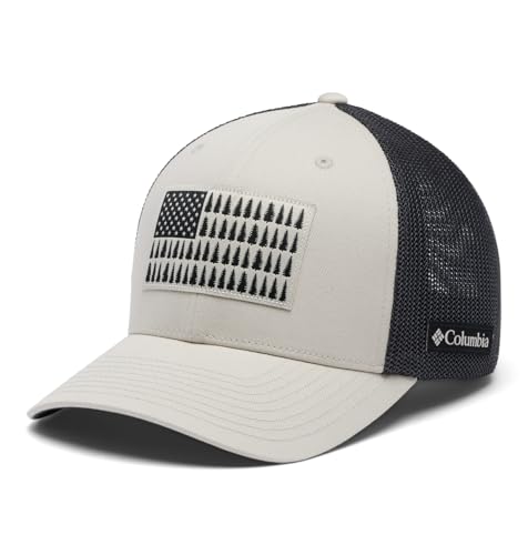 Columbia Unisex Tree Flag Mesh Ball Cap, Dark Stone/Shark, Large/X-Large